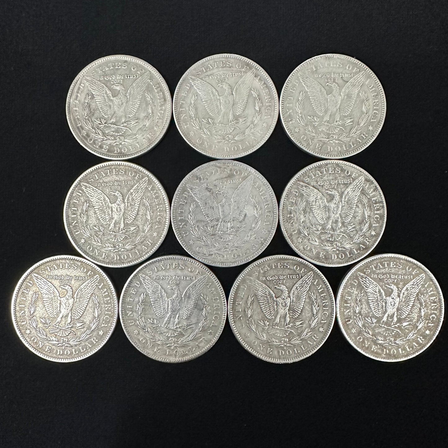 1878-1887 Morgan Dollar Replica Coin Set – 10pcs Collection