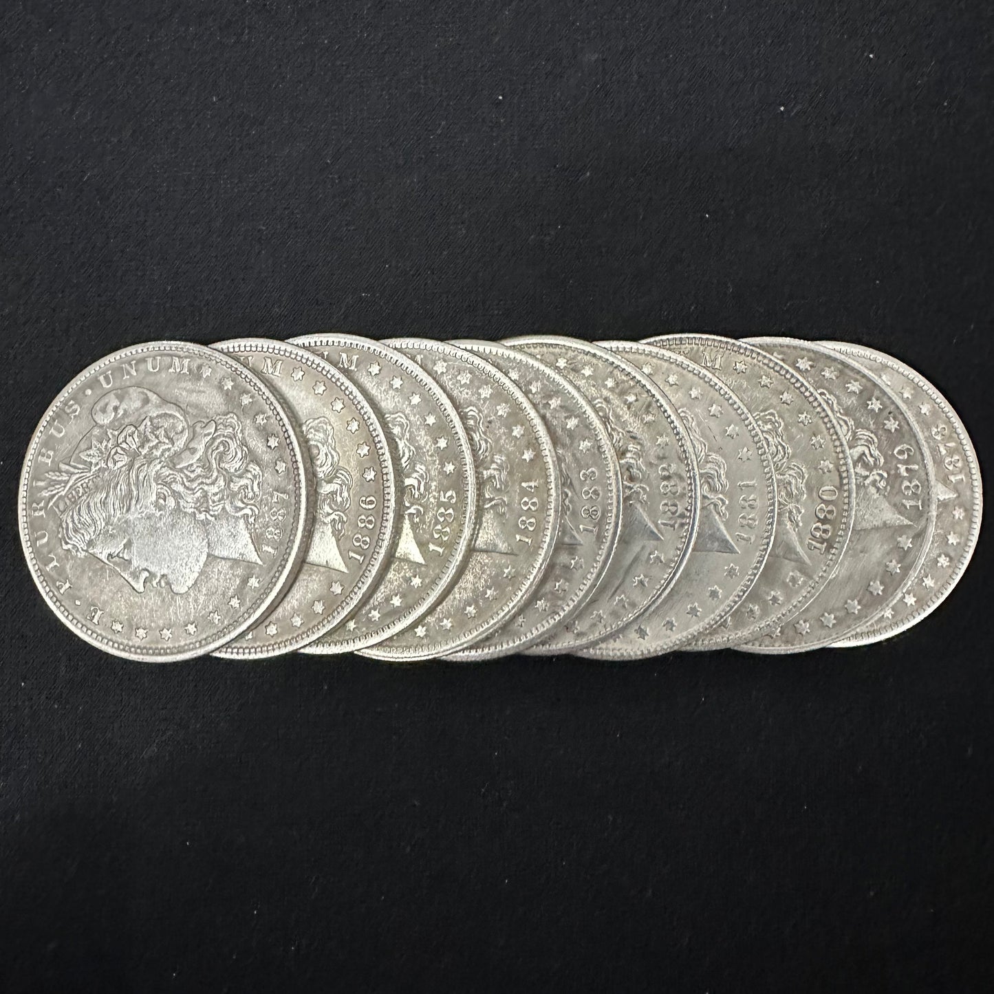 1878-1887 Morgan Dollar Replica Coin Set – 10pcs Collection