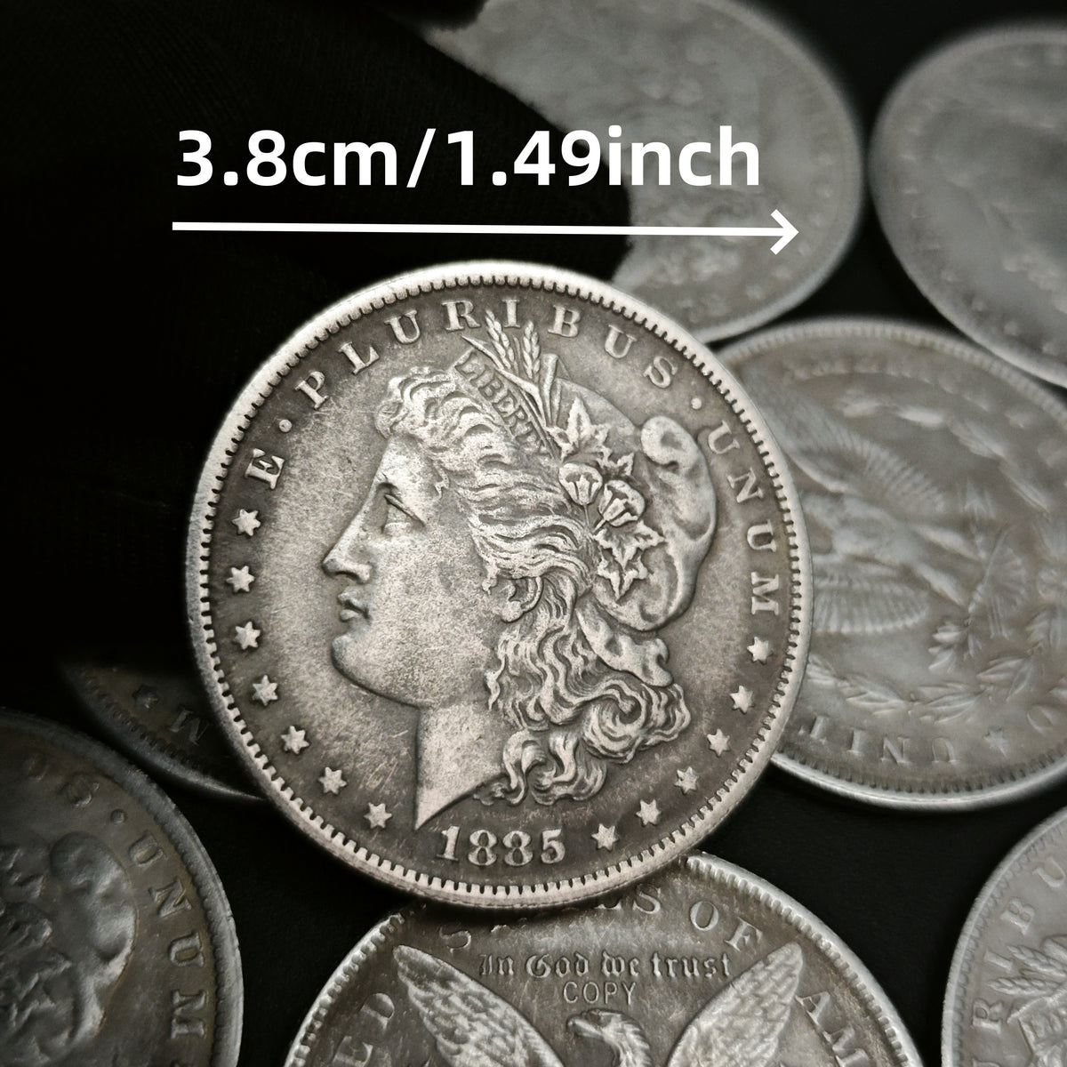Dimensions of the Morgan dollar replica coins