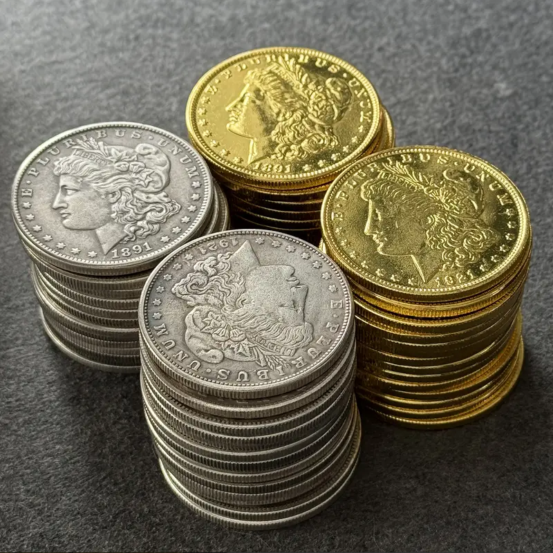 1878-1921 Morgan Dollar Replica Coin Set – 56pcs Gold & Silver Collection