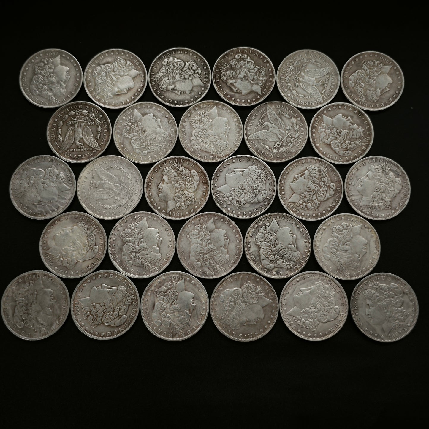 1878-1921 Morgan Dollar Replica Coin Set – 28pcs Complete Collection