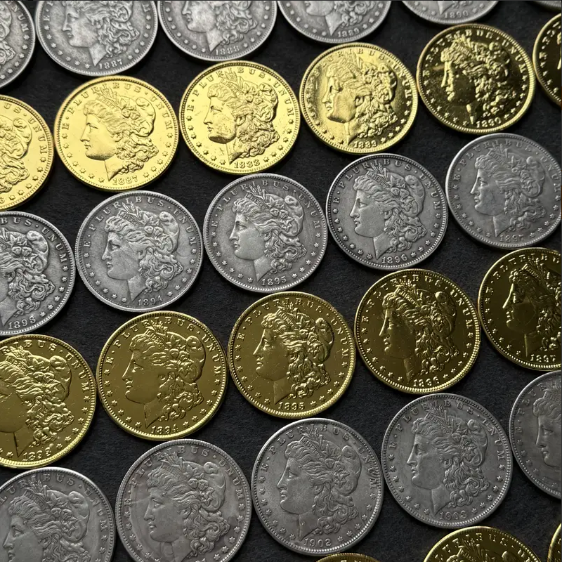 1878-1921 Morgan Dollar Replica Coin Set – 56pcs Gold & Silver Collection